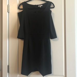 Black cold shoulder dress
